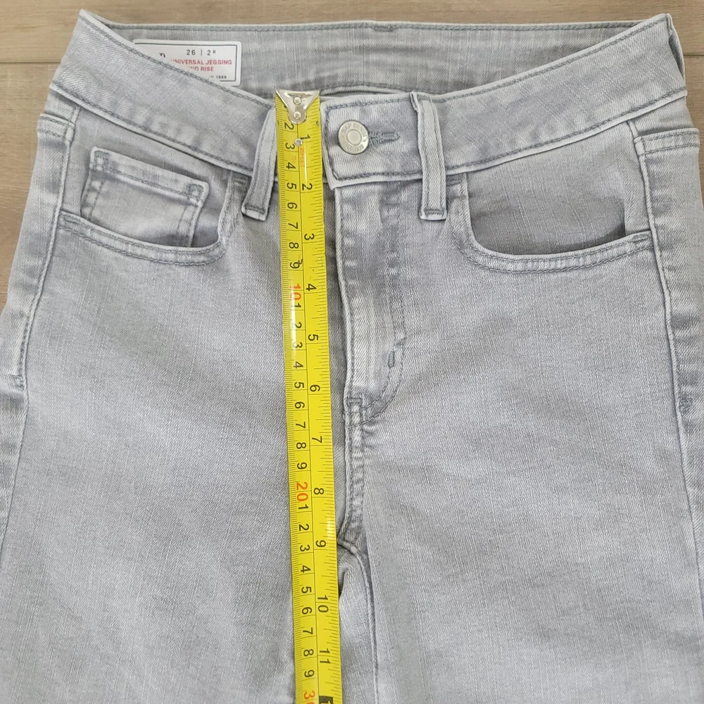 ​GAP Women's Graystone Jegging Mid-Rise Raw Hem Gray Skinny Stretch Jeans 26/2